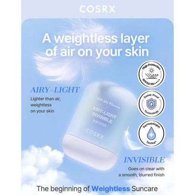 Cosrx - Airy Light Invisible Sun Stick SPF50+ PA++++