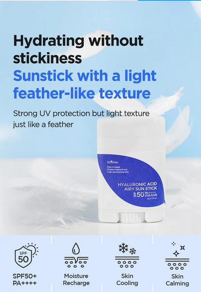 Isntree - Hyaluronic Acid Airy Sun Stick SPF 50+ PA++++
